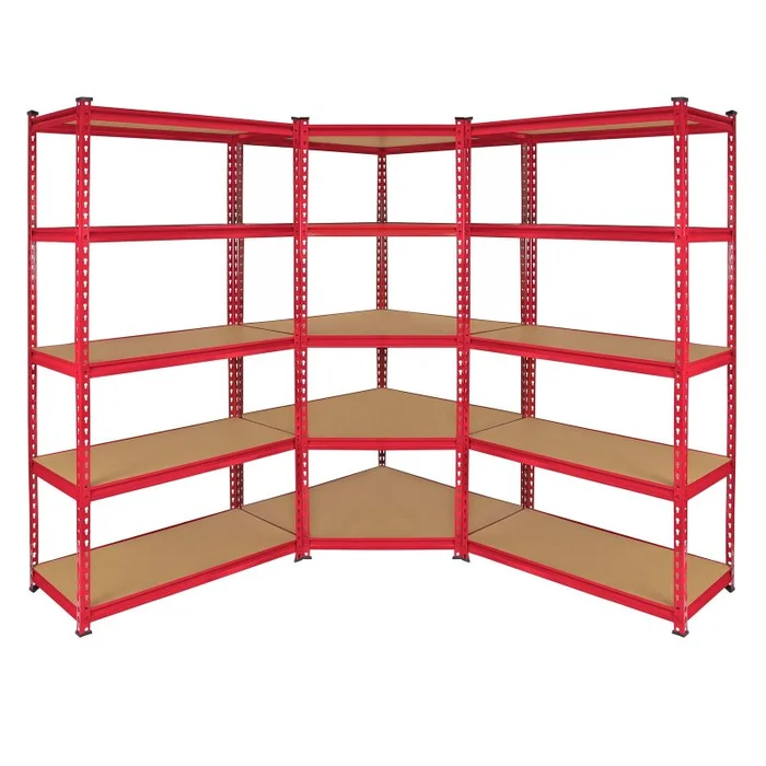 1 x Z-Rax Corner Garage Racking Unit & 2 x Single Racking Storage Units / 5 Steel & MDF Shelves / 3975kg capacity / 4925kg per shelf / Free Rubber Mallet