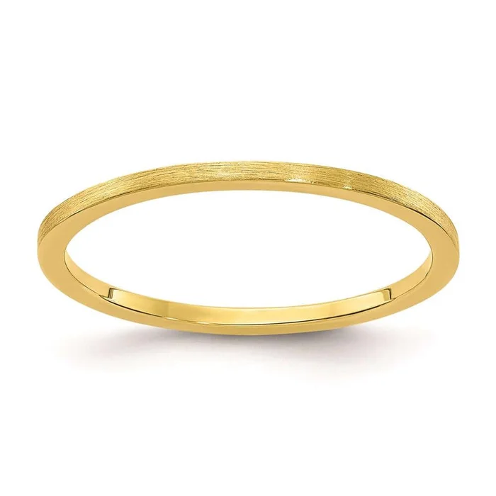 10K Gold 1.2mm Flat Satin Stackable Band
