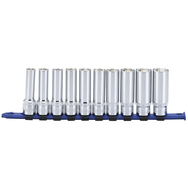 10PC 1/2DR 6PT DEEP SCKT SET 1-19MM