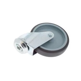 125mm Diameter Nylon Wheel Swivel Castor & Plain Bearing with Single Hole Fixing