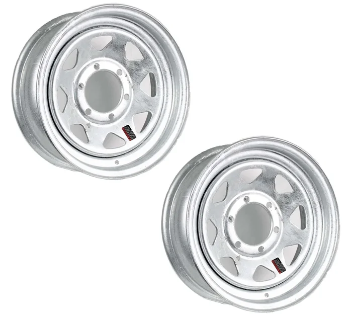 2-Pack eCustomrim Trailer Rims Wheels 15 in. 15X6 6 Lug Galvanized Spoke