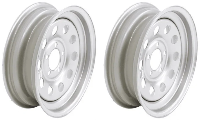 2-Pack Trailer Wheel Rim 15×5 Silver Mod Steel 5 Hole 4.5 in. 15 x 5 in.