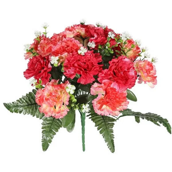 35cm Pink Pembroke Carnation & Gypsophila Mixed Bouquet