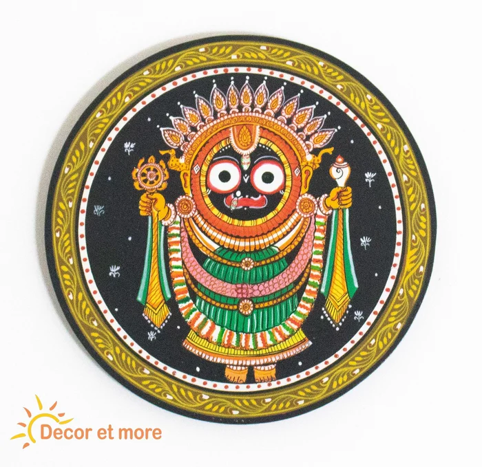 8 inch Handpainted Pattachitra Wall Plate – Lord Jagannath
