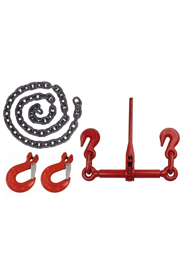 8000kg M.B.S Ratchet Loadbinder Set with Latch Hooks