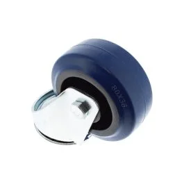 80mm Dia Rubber c/w Nylon Centre Swivel Castor – Ball J/Bearing Single Hole