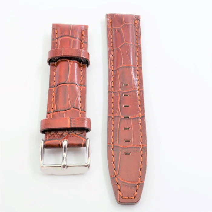 Adee Kaye Unisex 22mm Rich Brown Genuine Leather Band