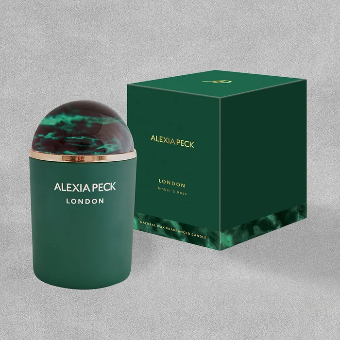 Alexia Peck ‘London’ Amber & Rose Candle and Paperweight