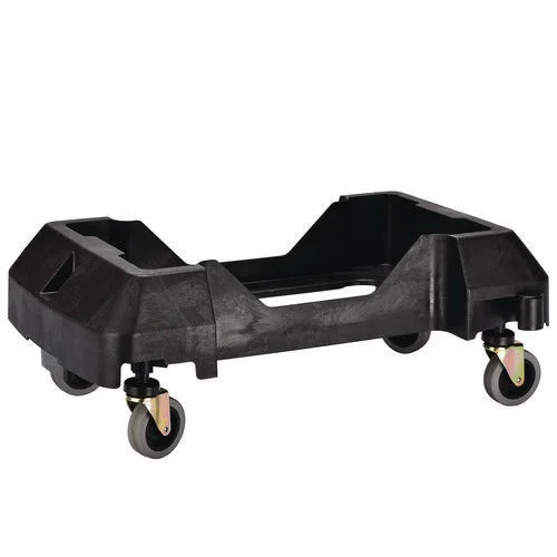 Alpine Industries Rectangular Trash Can Dolly 200 Lb Capacity 8.2×24.4×15.7 Black