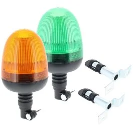 Amber and Green LED Flashing Beacons and 2x Twin Bolt Spigot Mount Kit