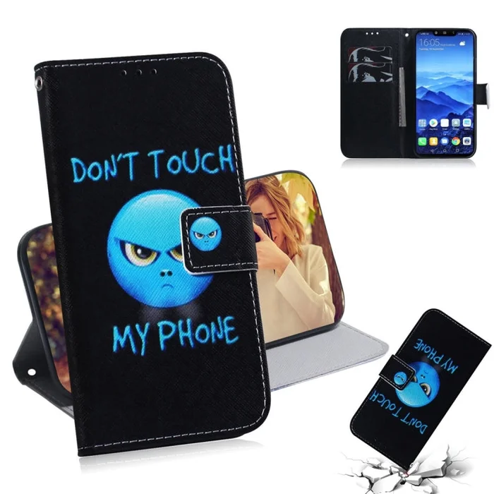 Anger Pattern Coloured Drawing Horizontal Flip Leather Case for Huawei Mate 20 Lite, with Holder & Card Slots & Wallet