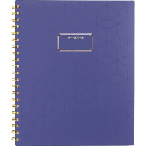 AT-A-GLANCE Badge Geo Weekly/monthly Planner 11×9.25 Purple/gold Cover 13-month (jan To Jan): 2025 To 2026
