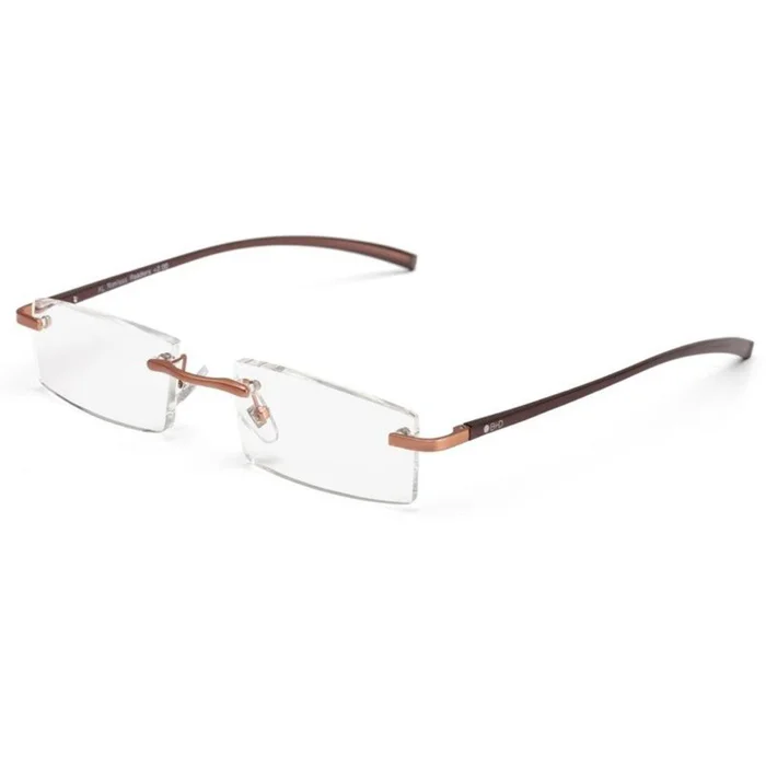 B+D Unisex Eyeglasses – AL Readers Rimless +1.50, Matte Bronze/Brown | 2288-38-15