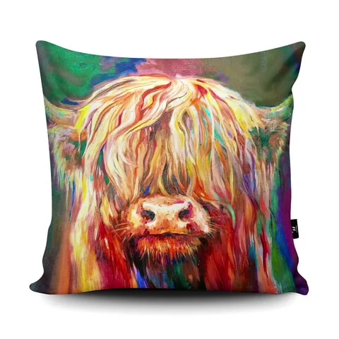 Baby Highland Cow Vegan Suede Cushion Cover 43x43cm