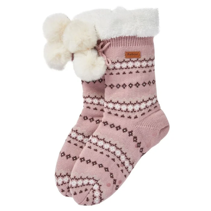 Barbour Fairisle Lounge Socks Chocolate Mix