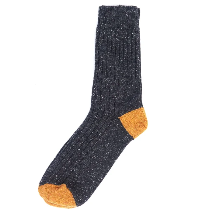 Barbour Houghton Socks Charcoal/Ochre