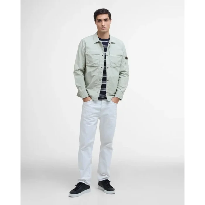 Barbour International Scots Overshirt In Mineral Grey