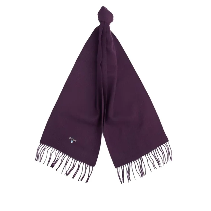 Barbour Plain Lambswool Scarf in Damson