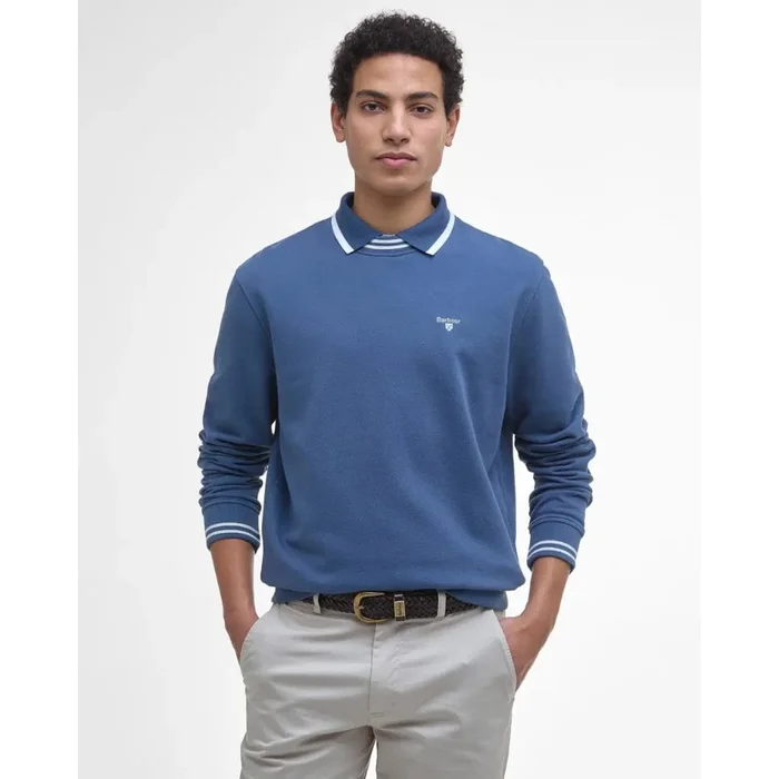 Barbour Rosford Tipped Sweatshirt In Dark Denim