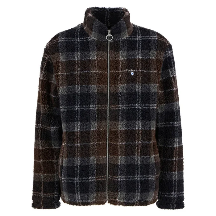 Barbour Tartan Fleece Zip Through In Midnight Oak Tartan