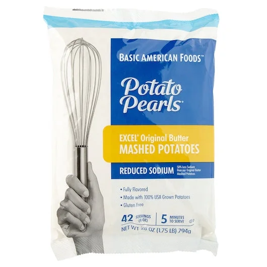 Basic American Foods Original Reduced Sodium Butter Mashed Potatoes-28 oz.-12/Case