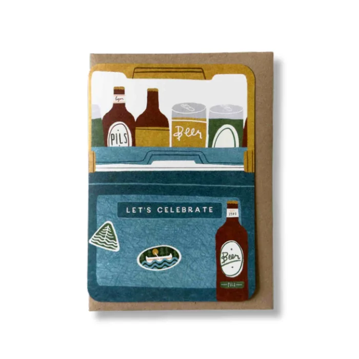 Beer Cooler Greetings Card