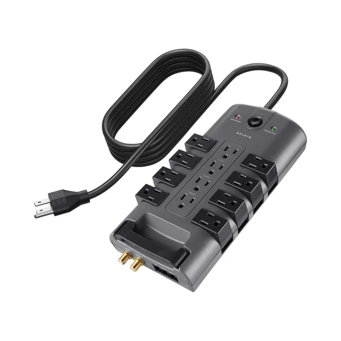 Belkin Surge Power Strip Protector – 8 Rotating & 4 Stationary AC Multiple Outlets