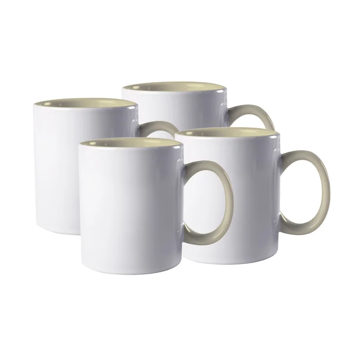 Biege Inner & Handle Sublimation Mugs (4pk)