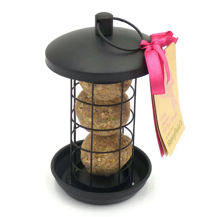 Black Metal Suet Fat Ball Feeder – Small