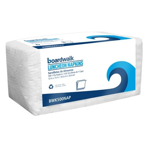 Boardwalk 1/4-fold Lunch Napkins 1-ply 12″x12″ White 500/pack 6 Packs/Case