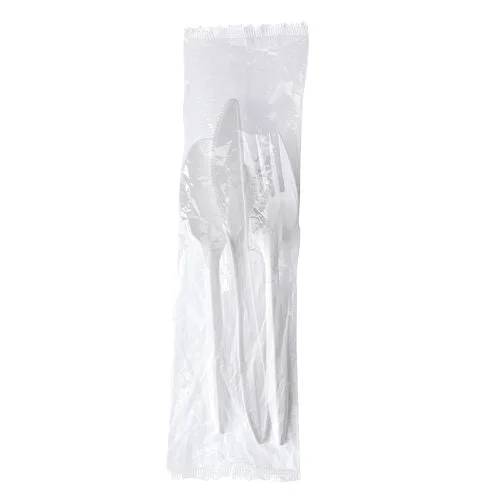 Boardwalk Three-piece Cutlery Kit Fork/knife/teaspoon Mediumweight White 250/Case