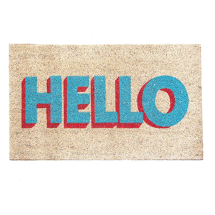 Bombay Duck Hello Block Letters Door Mat