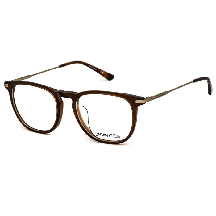 Calvin Klein Men’s Eyeglasses – Crystal Brown Rectangular Plastic Frame | CK18715A 210