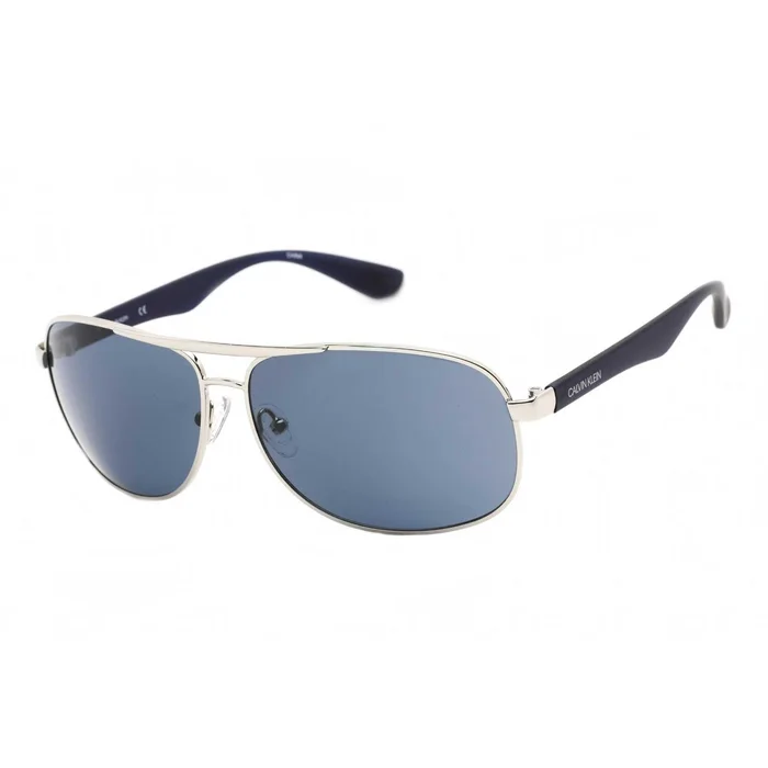 Calvin Klein Men’s Sunglasses – Silver Rectangular Metal Frame | CK19315S 045