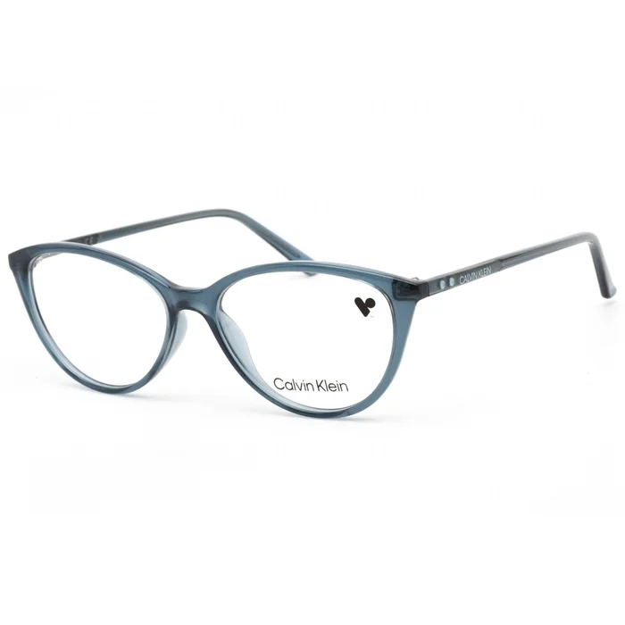Calvin Klein Women’s Eyeglasses – Crystal Teal Cat Eye Full Rim Frame | CK18543 430