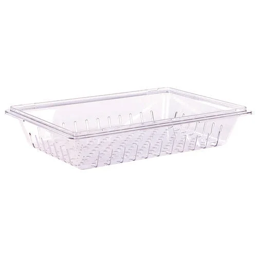 Carlisle Storplus Polycarbonate Food Storage Container Colander 18×26 Clear Plastic