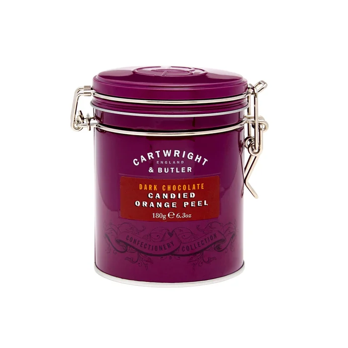 Cartwright & Butler Dark Chocolate Orange Peel Tin 180G