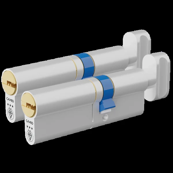 CAVEO TS007 3* Key & Turn Euro Dimple Cylinder Keyed Alike 90mm 55Ext/35 50/10/30T 3 Keys – Dual Finish