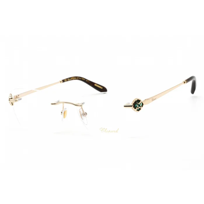 Chopard Women’s Eyeglasses – Shiny Total Rose Gold/Black Metal Frame | VCHF86S 0300