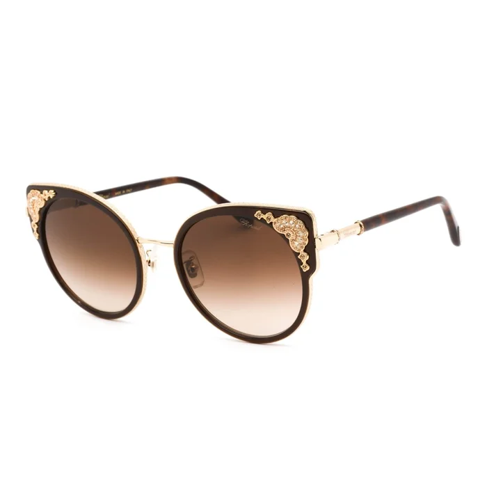 Chopard Women’s Sunglasses – Gradient Lens Brown Cat Eye Shaped Frame SCHC82S 0300