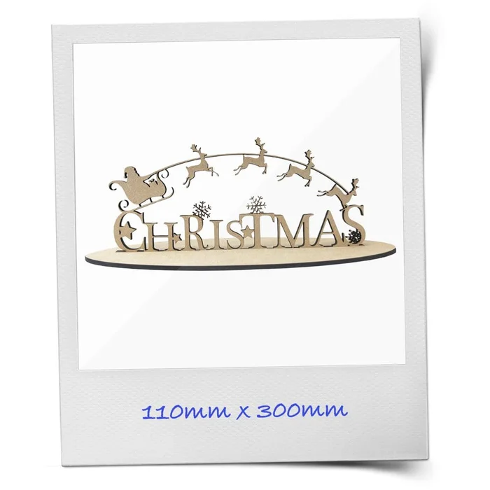 Christmas Text 3D 4mm MDF Cut