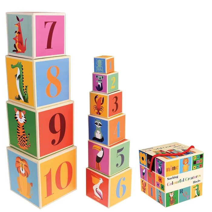 Classic Children’s Activity Toy -Colourful Creatures Stacking Blocks