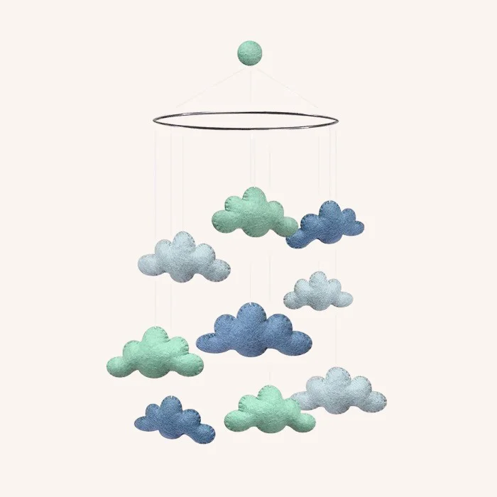 Clouds Mobile Mint/Blue