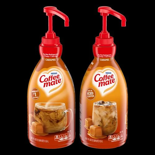 Coffee Mate Liquid Creamer Pump Bottle Caramel 50.7 Oz Pump Bottle 2/Case