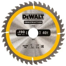 Construction Circular Saw Blade 190 x 30mm x 40T by DEWALT – DT1945-QZ