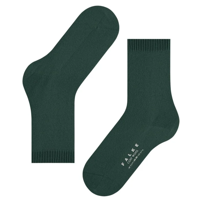 Cosy Wool Socks With Virgin Wool & Cashmere In Hunter Green