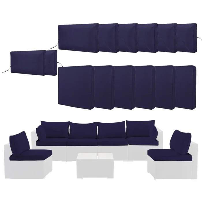 Cushion Covers for 7 Pcs Wicker Rattan Sectional Sofa, 14Pack Cushion Slipcovers Set 43736000