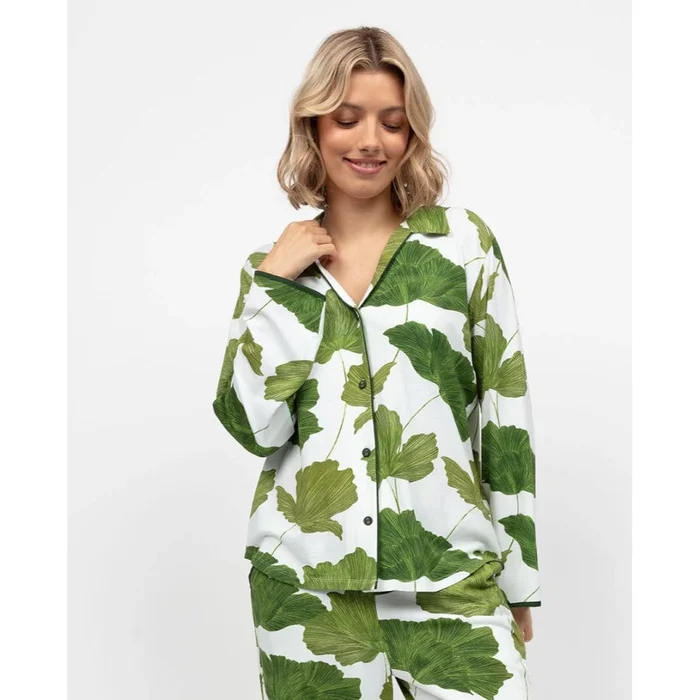 Cyberjammies Olive Leaf Printed Jersey Pyjama Top