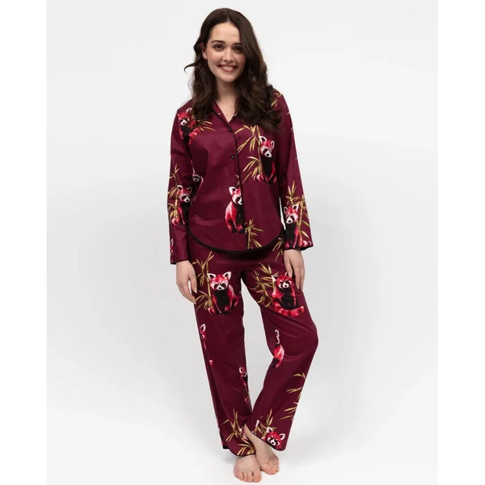 Cyberjammies Yasmin Pyjama Top In Red Panda Print