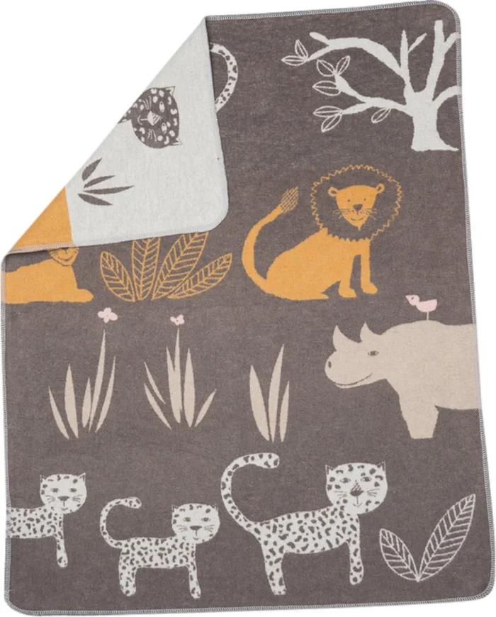 David Fussenegger JUWEL Baby Blanket “Jungle”, Brown